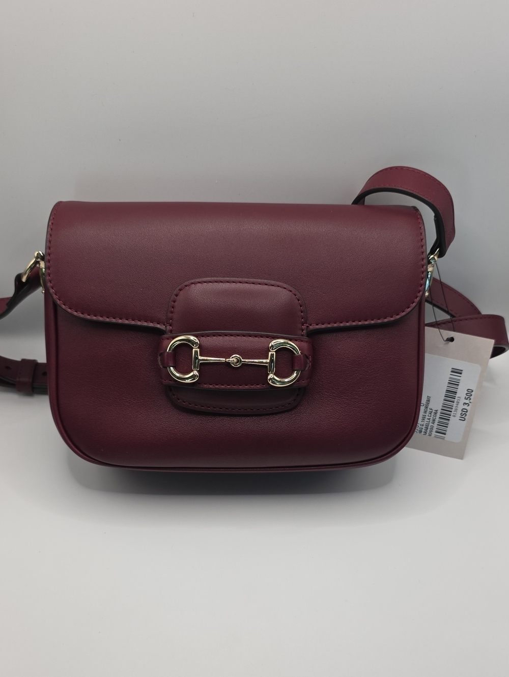 Gucci Burgundy Leather Crossbody with Gold Horsebit